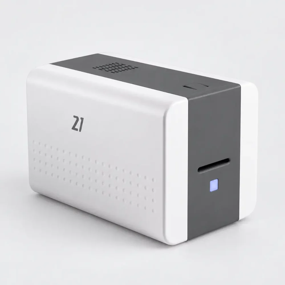 Plastkortprinter 21 set fra siden